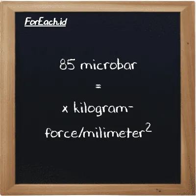 Example microbar to kilogram-force/milimeter<sup>2</sup> conversion (85 µbar to kgf/mm<sup>2</sup>)